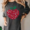 Valentines Day Teacher Hearts Apple Love Teach Women Men Women's Comfort Colors T-Shirt Pepper