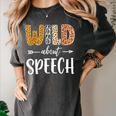 Wild About Speech SLP Leopard Teacher Back To School Kids Women's Comfort Colors T-Shirt Pepper