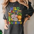 Wild About Teaching Safari Jungle School Teacher Women's Comfort Colors T-Shirt Pepper