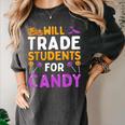 Will Trade Students For Candy Cute Halloween Costume Teacher For Men Women Kids Women's Comfort Colors T-Shirt Pepper