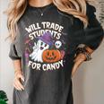 Will Trade Students For Candy Halloween Teacher Women's Comfort Colors T-Shirt Pepper