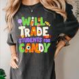 Will Trade Students For Candy Teacher Cute Halloween Costume Women's Comfort Colors T-Shirt Pepper Will Trade Students For Candy Teacher Cute Halloween Costume Women's Comfort Colors T-Shirt Pepper