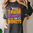 Will Trade Students For Donuts Halloween Teacher Women's Comfort Colors T-Shirt Pepper