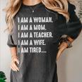 Woman Mom Teacher Wife TIRED T Shirt Cute Mom Teacher Shirts Women's Comfort Colors T-Shirt Pepper