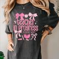 Women Teacher In Progress Coquette Pink Bow Future Teacher Women's Comfort Colors T-Shirt Pepper Women Teacher In Progress Coquette Pink Bow Future Teacher Women's Comfort Colors T-Shirt Pepper