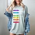 Back To School Teacher We Are Like A Box Of Crayons Women's Comfort Colors T-Shirt Bay
