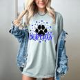 Blue Bobcats School Spirit Coquette Bow Mascot Teacher Women's Comfort Colors T-Shirt Bay