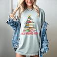 All Booked For Christmas Xmas Tree Teacher Holiday Pajamas Women's Comfort Colors T-Shirt Bay