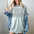 Checkered Fourth Grade Teacher Team Crew Back To School Women's Comfort Colors T-Shirt Bay