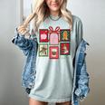 Christmas Teacher Stamps Women's Comfort Colors T-Shirt Bay