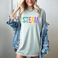Colorful Steam Letters For Steam Program Teacher And Student Women's Comfort Colors T-Shirt Bay