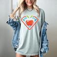 Cute Distressed Super Teacher Superhero Apple Women's Comfort Colors T-Shirt Bay Cute Distressed Super Teacher Superhero Apple Women's Comfort Colors T-Shirt Bay