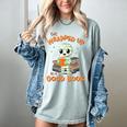 Cute Halloween Teacher Librarian Mummy Reading Books Women's Comfort Colors T-Shirt Bay Cute Halloween Teacher Librarian Mummy Reading Books Women's Comfort Colors T-Shirt Bay