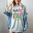 Cute Hello Second Grade Back To School Coquette Teacher Girl Women's Comfort Colors T-Shirt Bay