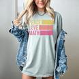 Cute Math Teacher Peace Love Math Women's Comfort Colors T-Shirt Bay