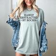 Easily Distracted By Rocks Rock Lover Geology Teacher Women's Comfort Colors T-Shirt Bay