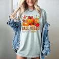 Fall Vibes Costume Teacher Thanksgiving Leopard Gnome Women's Comfort Colors T-Shirt Bay