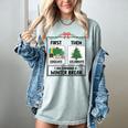 First Educate Then Celebrate Christmas Teacher Winter Break Women's Comfort Colors T-Shirt Bay