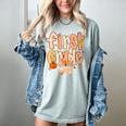 First Grade Fall Floral Coquette Bow Teachers Students Women's Comfort Colors T-Shirt Bay