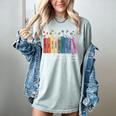 Floral Books Never Underestimate A Public School Teacher Women's Comfort Colors T-Shirt Bay