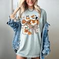 Ghost Reading Books Halloween Bow Spooky Teacher Student Women's Comfort Colors T-Shirt Bay