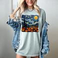 Halloween Pumpkin Starry Night Van Gogh Art Teacher Women's Comfort Colors T-Shirt Bay Halloween Pumpkin Starry Night Van Gogh Art Teacher Women's Comfort Colors T-Shirt Bay