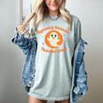 Halloween Teacher Crew Spooky Season Retro Ghost Women's Comfort Colors T-Shirt Bay