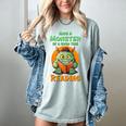 Halloween Teacher Librarian Monster Reading Books Men Women Kids Women's Comfort Colors T-Shirt Bay