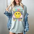 Happy Dot Day Hippie Flowers Smile Face Groovy Teacher Kids Women's Comfort Colors T-Shirt Bay
