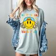 Happy To See Your Face Hippie Smile Back To School Teachers Women's Comfort Colors T-Shirt Bay