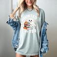 Haunted By My TBR Cute Ghost Book Reading Teacher Halloween Women's Comfort Colors T-Shirt Bay
