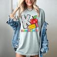 K Is For Kindergarten Teacher Pencil Apple Back To School Women's Comfort Colors T-Shirt Bay K Is For Kindergarten Teacher Pencil Apple Back To School Women's Comfort Colors T-Shirt Bay