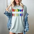 Be Kind Pride Sign Language Rainbow Teachers Interpreter ASL Women's Comfort Colors T-Shirt Bay