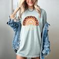 Leopard Rainbow Thankful Thanksgiving Teacher Women Kids Women's Comfort Colors T-Shirt Bay Leopard Rainbow Thankful Thanksgiving Teacher Women Kids Women's Comfort Colors T-Shirt Bay