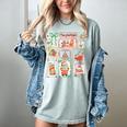 Merry And Bright Christmas Gingerbread Santa Book Teacher Women's Comfort Colors T-Shirt Bay