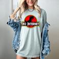 Nerdy No Internet Dinosaur Computer Science Teacher Women's Comfort Colors T-Shirt Bay