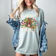 One Thankful Teacher Cute Thanksgiving Turkey School Women's Comfort Colors T-Shirt Bay