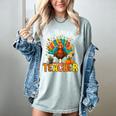 One Thankful Teacher Thanksgiving Turkey Cute Crayon Pencil Women's Comfort Colors T-Shirt Bay One Thankful Teacher Thanksgiving Turkey Cute Crayon Pencil Women's Comfort Colors T-Shirt Bay