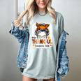 One Thankful Teacher's Aide Messy Bun Thanksgiving Fall Women's Comfort Colors T-Shirt Bay One Thankful Teacher's Aide Messy Bun Thanksgiving Fall Women's Comfort Colors T-Shirt Bay