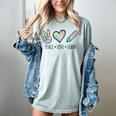 Peace Love Learn Tie Dye Teacher Kids 100th Days Of School Women's Comfort Colors T-Shirt Bay Peace Love Learn Tie Dye Teacher Kids 100th Days Of School Women's Comfort Colors T-Shirt Bay