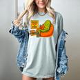 Pickle Reading Books Bookworm Teacher Librarian Kids Retro Women's Comfort Colors T-Shirt Bay
