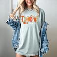 Preppy One Thankful Teacher Coquette Thanksgiving Teacher Women's Comfort Colors T-Shirt Bay