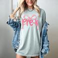 Preppy Pre k Back To School Pre-k Teachers Girls Cute Bow Women's Comfort Colors T-Shirt Bay