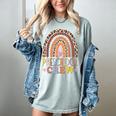 Preschool Crew Cute Leopard Rainbow Back To School Teachers Women's Comfort Colors T-Shirt Bay