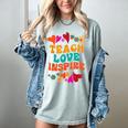 Retro Teach Love Inspire Back To School Teachers Women's Comfort Colors T-Shirt Bay Retro Teach Love Inspire Back To School Teachers Women's Comfort Colors T-Shirt Bay