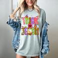 Retro Trick Or Teach Leopard Ghost Halloween Spooky Teacher Women's Comfort Colors T-Shirt Bay