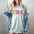 Spooky Halloween Teacher Para Counselor SPED Preppy Boo Kids Women's Comfort Colors T-Shirt Bay