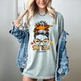 STEM Teacher Messy Bun Fall Vibes Autumn Thanksgiving Men Women Women's Comfort Colors T-Shirt Bay