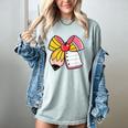 Student Teacher Coquette Bow Pencil Back To School First Day Women's Comfort Colors T-Shirt Bay
