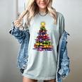 Teacher Crayon Christmas Tree Lights Student School Xmas Women's Comfort Colors T-Shirt Bay